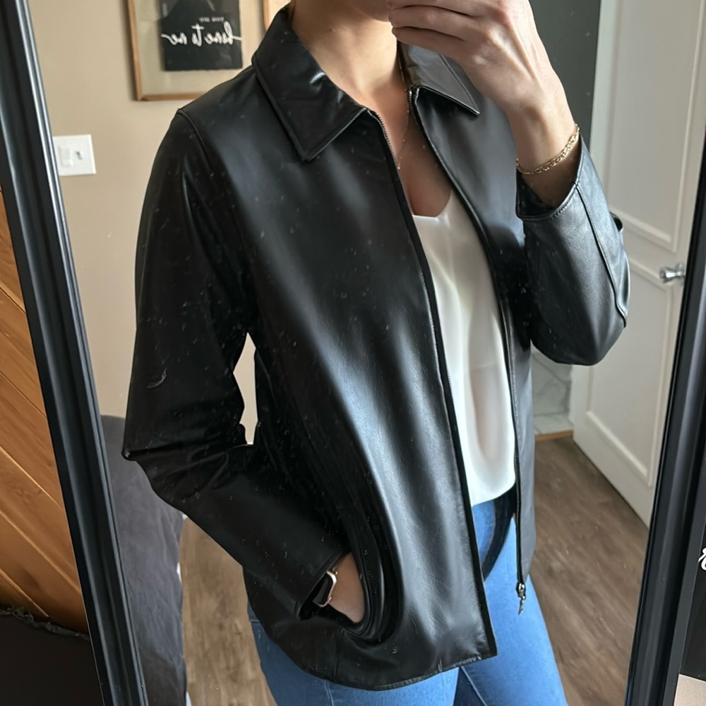 Eddie Bauer Tall Men’s Black Genuine Leather Jacket